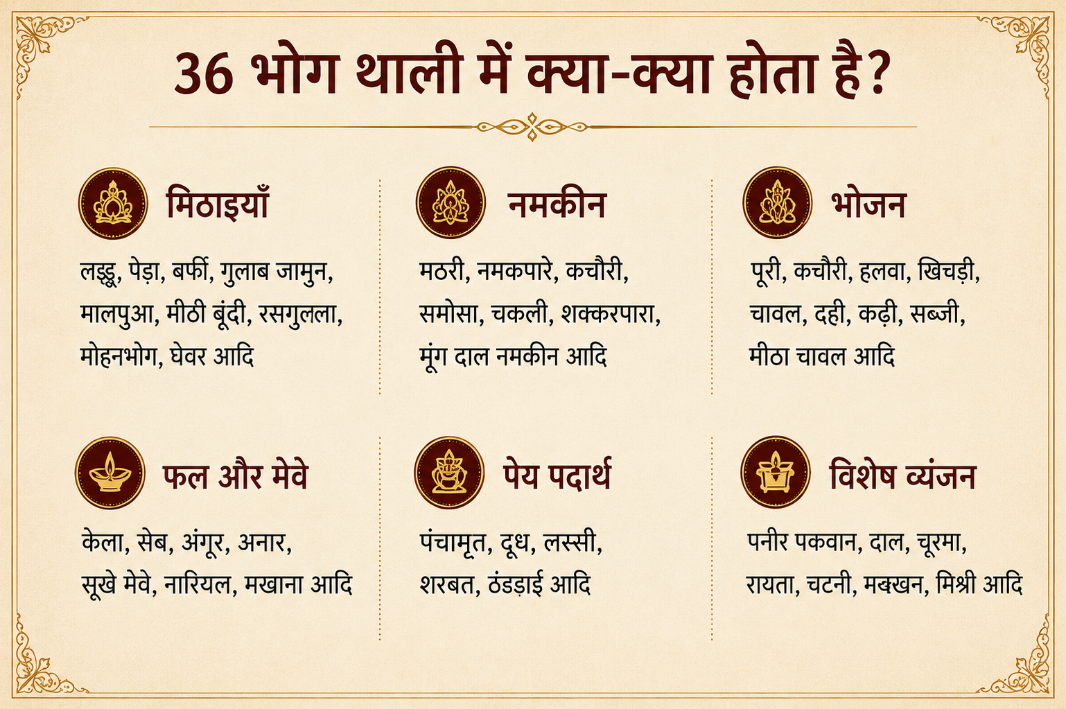 बाँके बिहारी 56 भोग – दिव्य राजभोग
